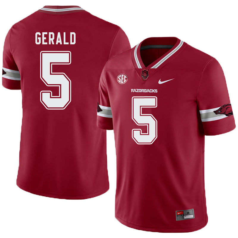 Men #5 Dorian Gerald Arkansas Razorbacks College Football Alternate Jerseys-Cardinal